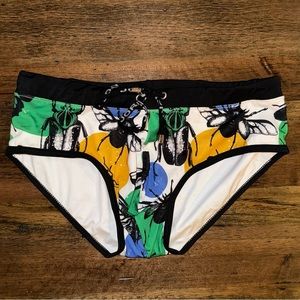 JOR Speedo, Size Small, Blue/ Green Insect Speedo